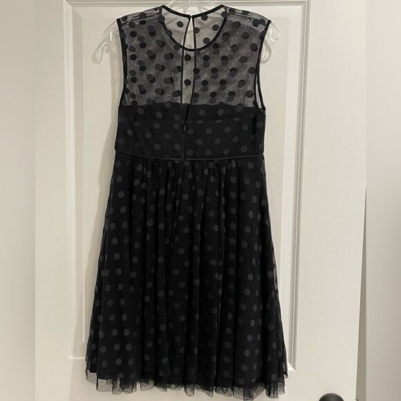 EUC Jill Stuart Women’s Black Mesh Polka Dot Dress Sz. 8 - Picture 5 of 6